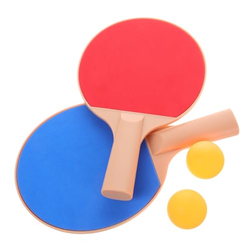 KOMBIUDA Outdoor Table Tennis Set with Elastic Pong Balls Ergonomic Plastic Paddles Comfortable Grip for Outdoor Pong Games and Competitive Play Includes Long-Handle Rackets and Bright