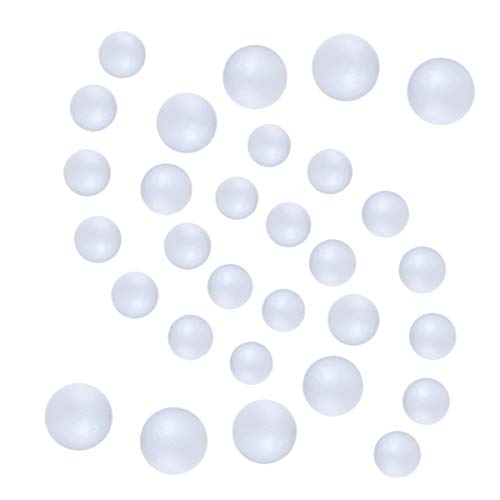 121 PCS 7 Sizes White Foam Balls Polystyrene Craft Balls for Art and Craft, Household, School Projects and Christmas Easter Painting Activity .8’’, 1’’, 1.2’’, 1.6’’, 2’’ Inches - color: 0.8-2.8 Inch