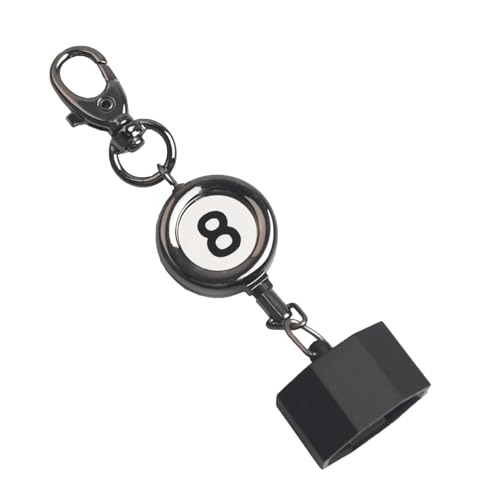 LAKE OF FIRE Billiard Chalk Holder，Pool Chalk Holder with Retractable Key Ring,Pool Table Accessories for Billiard Lovers - style: Octagon
