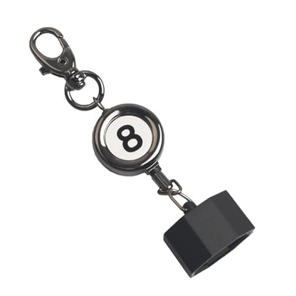 LAKE OF FIRE Billiard Chalk Holder，Pool Chalk Holder with Retractable Key Ring,Pool Table Accessories for Billiard Lovers - style: Octagon