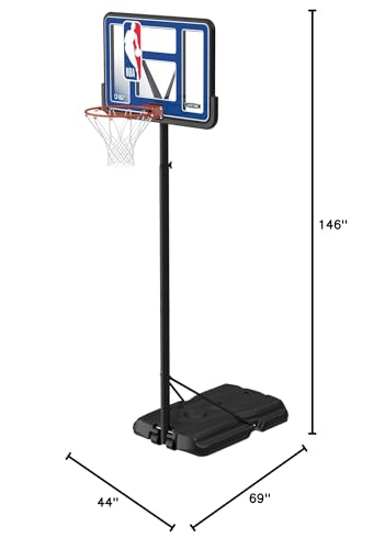Lifetime NBA League Edition Portable Basketball Hoop, Adjustable Height 7.5-10 Ft, 44 Inch Shatterproof Fusion Backboard, Base with Wheels - color: All NBA