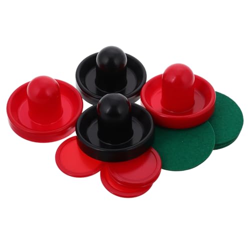 POPETPOP Red Air Hockey Set Hockey Pusher Ice Pucks Accessories Tabletop Set for Boys and Girls Home Entertainment Game