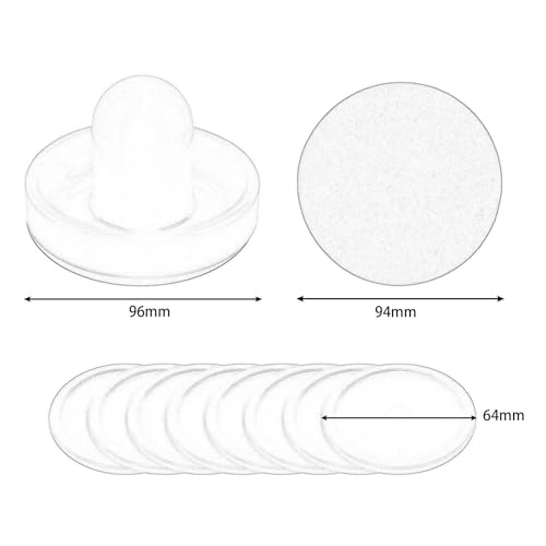 4 Pieces Air Hockey Pushers Tabletop Paddles Strikers Pucks Felt Bottom Material Suitable for Kids Adult Indoor Family Games Equipment