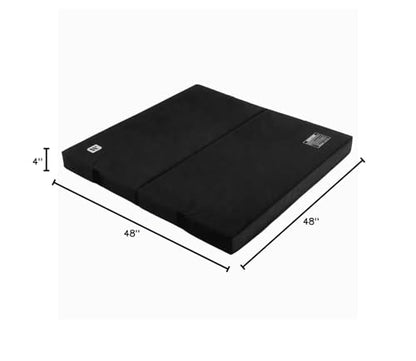 We Sell Mats Bifolding Gymnastics Crash Landing Mat Pad, Safety for Tumbling, Back Handspring Training and Cheerleading - color: Black, size: 4 ft x 4 ft x 4 Inch