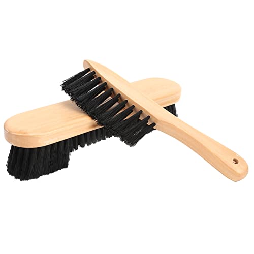 Professional Pool Table Brush Set Wooden Handle Billiard Table Cleaner Rail Brush Kit for Home Game Room Maintenance 8.5 Inch Table Brush 9 Inch Rail Brush