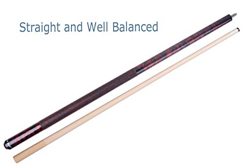 58 inch Hand-Painted Series 2-Piece Billiard Pool Cue Stick with Irish Linen Wrap - color: Red, size: 21oz