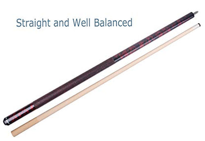 58 inch Hand-Painted Series 2-Piece Billiard Pool Cue Stick with Irish Linen Wrap - color: Red, size: 18oz