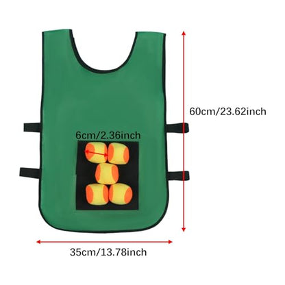 Dodgeball Game Toss Soft Toy Balls Playground Game Toy Sticky Ball Vest Target Ball Vest for Camping Indoor Backyard Outside - color: green aldults