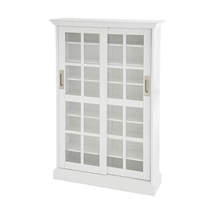 Furniture HotSpot Sliding Door Media Cabinet - White