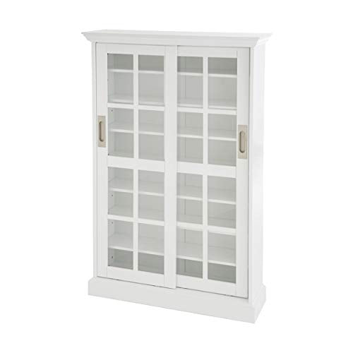 Furniture HotSpot Sliding Door Media Cabinet - White
