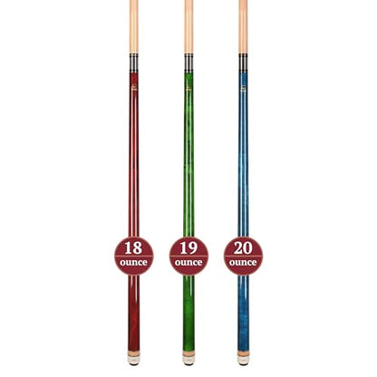 ASKA Set of Wrapless 2-Piece Billiard Pool Cue Sticks L3, 58" Hard Rock Canadian Maple, 13mm Hard Leather Tip, Mixed Weights and Colors - style: Set of 3 Sticks