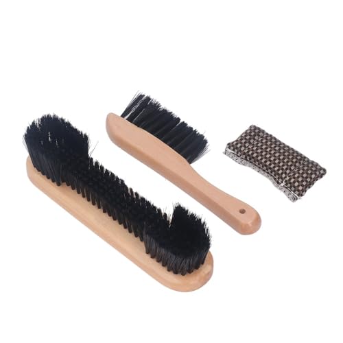 Wooden Billiards Pool Table Brush Set - Wood Handle Rail & Felt Cleaner with Soft Nylon Burshes for Home, Bar & Game Rooms - color: Wood