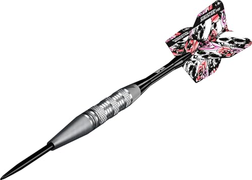Viper Sinister Steel Tip Darts, 95% Tungsten Darts Metal Tip Dart Set for Sisal Dartboard, Sandblasted Barrels, Aluminum Dart Shafts with Locking Holes, Professional Grade - size: 22 Grams, style: Triple Knurl