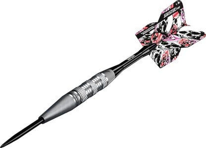 Viper Sinister Steel Tip Darts, 95% Tungsten Darts Metal Tip Dart Set for Sisal Dartboard, Sandblasted Barrels, Aluminum Dart Shafts with Locking Holes, Professional Grade - size: 24 Grams, style: Triple Knurl