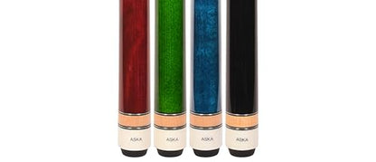 ASKA Set of Wrapless 2-Piece Billiard Pool Cue Sticks L3, 58" Hard Rock Canadian Maple, 13mm Hard Leather Tip, Mixed Weights and Colors - style: Set of 4 Sticks