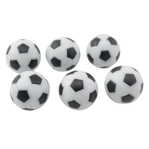 6PCS 32mm Black and White Desktop Plastics Mini Soccer Ball Accessories Leisure Sports Game Room Foosball Part