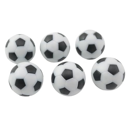 6PCS 32mm Black and White Desktop Plastics Mini Soccer Ball Accessories Leisure Sports Game Room Foosball Part