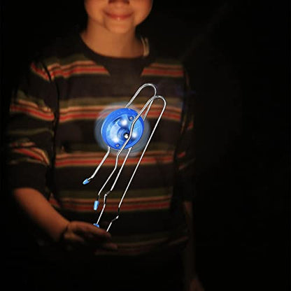 Jishi Retro Magic Rail Twirler 3Pcs Light Up Glow Magnetic Gyro Wheel, Kids Classic Vintage Trick Yoyo Sensory Fidget Toys, Cool Unique Nostalgia Gifts Fun Stocking Stuffers for 3+ Year Old Boys Girls - style: Wave