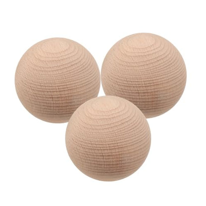 TOYANDONA Beech Wood Croquet Golf Ball Set 3Pcs for Outdoor Lawn Games Fun Durable Round Balls for Multiple Players