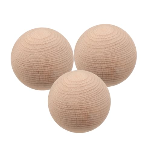 TOYANDONA Beech Wood Croquet Golf Ball Set 3Pcs for Outdoor Lawn Games Fun Durable Round Balls for Multiple Players