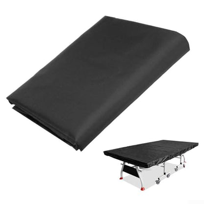 Waterproof Table Tennis Table Cover, Polyester Pong Table Protector for Outdoor Indoor Use, Tear Resistant Furniture Dust Cover with Foldable Storage, Black