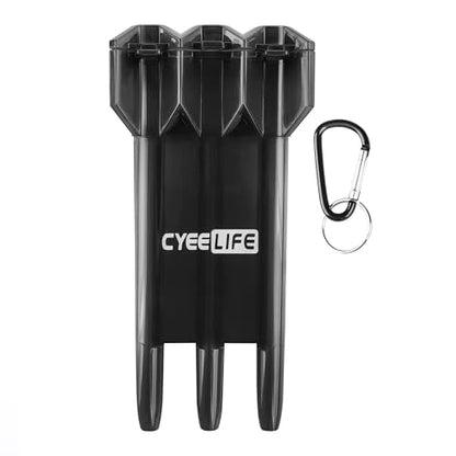 CyeeLife Dart Carrying Case: Adjustable, Portable Dart Storage Box with Key-locking Clasp, Holds 3 Fully Assembled Darts Up to 17.3cm/6.8 inches, Black, Solid, Unisex