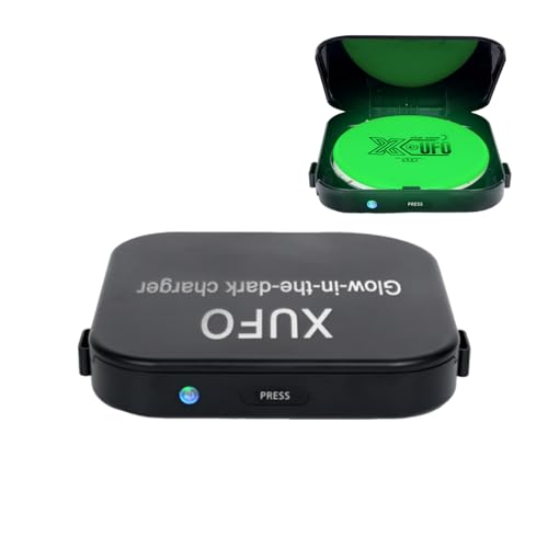 X-UFO Disc Golf Glow Charger | Discs Golf LED Charging | USB-C Rechargeable | Case Portable Night disc Golf Accessories —The Ideal Choice for Night Training and Tournaments