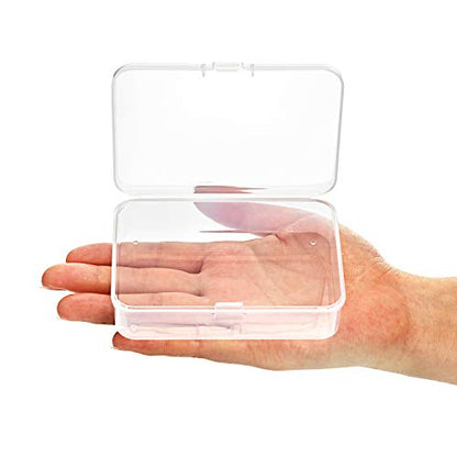 SATINIOR 24 Packs Small Clear Plastic Beads Storage Containers Box with Hinged Lid for Storage of Small Items, Crafts, Jewelry, Hardware (3.7 x 2.5 x 1 Inches) - size: 3.7 x 2.5 x 1 in