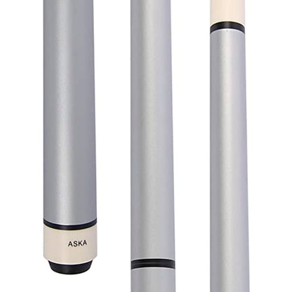 ASKA 25oz Heavy Hitter Matte Jump Break Cue – 3-Piece Jump/Break Pool Cue, 14mm Phenolic Tip & Ferrule, Hard Rock Canadian Maple Shaft, 2 Quick Release Joints, Wrapless Matte Handle, 58" Cue - color: Matte Silver