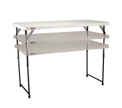LIFETIME Fold-in-Half Adjustable Folding Table, 4 Foot