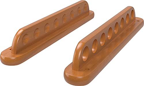 Viper 2-Piece Traditional Wall Mounted Solid Oak Billiard/Pool Cue Rack, Holds 8 Cues - style: Oak