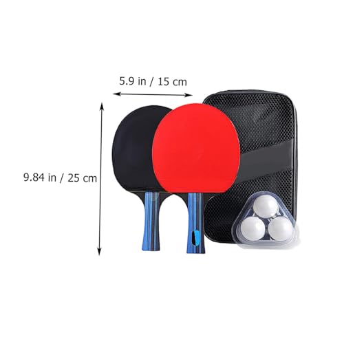 Abaodam Table Tennis Paddle Set Double-Sided Rubber Pingpong Bats with Flared Handle for Enhanced Grip and Control Includes Short Handle Rackets Balls and Carrying Case Suitable for