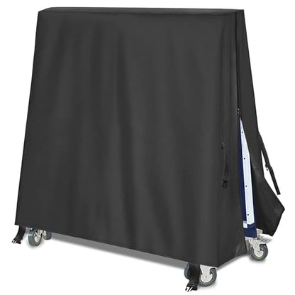 Ping Pong Table Cover Heavy Duty 600D Oxford Waterproof Outdoor Table Tennis Cover Universal for 9x5 FT Foldable Tables, Windproof Buckles, Side Zip Opening, All Weather Protection - size: Folded