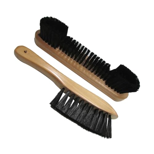 2Pcs Billiard Table Brush Wood Handle Deep Clean Corners Pool Felt Cleaner Rail Set for Pool Tables and Cabinets
