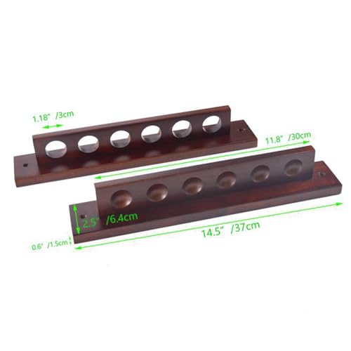 Yiju Billiards Pool Holder Wall Mounted Wood Cue Rack Pool Cue Storage Organizer Billiards Rod Holder Sturdy Wooden Material Suitable for Game Room Pool Ba