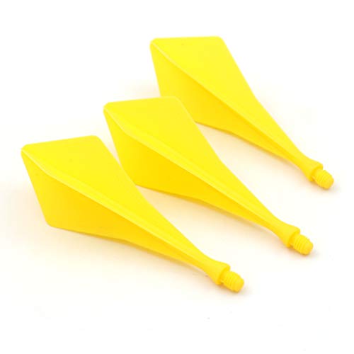 CUESOUL TRAJ AK8 New Integrated Dart Flights and Shafts Wave Shape,Very Slim Dart Flight 3 Sets - color: Diamond Shape-Yellow
