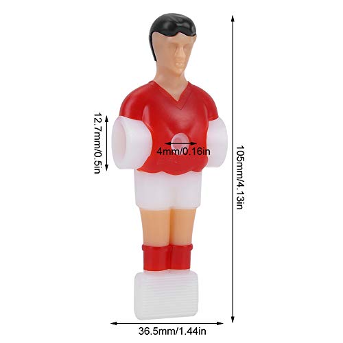 Foosball Player Replacement Parts, 4 Pieces Plastic Soccer Men in Red and Blue, 4.13 x 1.44 x 0.16 inches, for Tournament Table Games