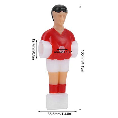 Foosball Player Replacement Parts, 4 Pieces Plastic Soccer Men in Red and Blue, 4.13 x 1.44 x 0.16 inches, for Tournament Table Games