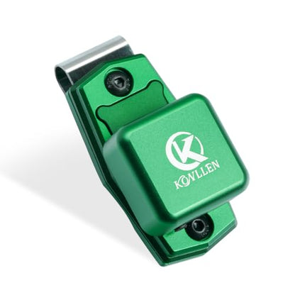 KONLLEN Magnetic Pool Chalk Holder Aluminum Alloy Belt Clip | Portable design, durable metal construction, quick access,metal cue chalk case for pool, snooker and carom - color: Green
