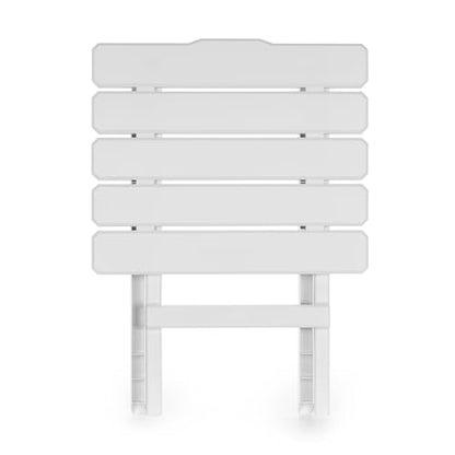 Camco Adirondack Style Folding Plastic Large Table with Footrest Design and Easy to Setup Construction for Indoor or Outdoor Use, White