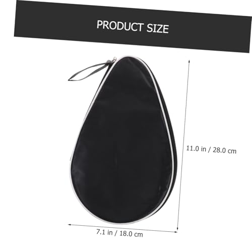 Mikikit Reusable Table Tennis Racket Storage Bag with Zipper and Elastic Band Lightweight Protective Case with Ball Compartment Practical Organizer for Pong Paddle Portable Space Saving