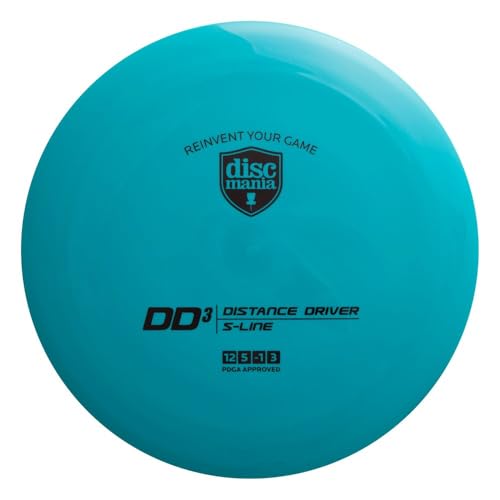 Discmania S-Line DD3 Disc Golf Distance Driver | Stable to Overstable Disc Golf Driver with Incredible Glide | Premium S-Line Plastic | Ideal for Long Distance Drives | 170-175g (Colors May Vary) - color: Teal