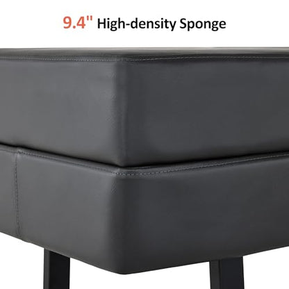 BarberPub Waiting Room Chairs, Heavy Duty Office Guest Reception Bench, Faux Leather Upholstered Lobby Chairs for Salon, Conference Room 7008 (Dark Grey) - color: Dark Grey