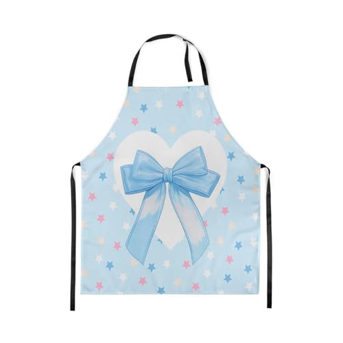 Manfei Blue Bowknot Kids Kitchen Apron - color: Colorful