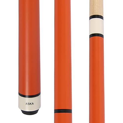 ASKA 25oz Heavy Hitter Matte Jump Break Cue – 3-Piece Jump/Break Pool Cue, 14mm Phenolic Tip & Ferrule, Hard Rock Canadian Maple Shaft, 2 Quick Release Joints, Wrapless Matte Handle, 58" Cue - color: Matte Orange