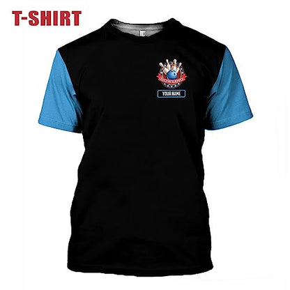 Rivelus Personalized Name Bowling Shirts for Men and Women 3D, Bowling Shirts for Team Bowling, Bowling Shirts Gift - color: Blm18