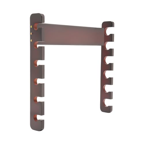 Pool Cue Holder, 6 Sticks Pool Wall Mounted Rack, Pine Wood Billiard Cue Holder, Pool Table Accessories Organizer for Billiard Room or Club