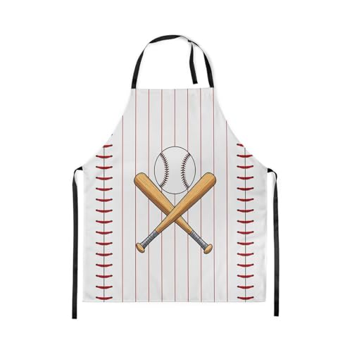 Manfei Baseball Kids Kitchen Apron - color: Red White