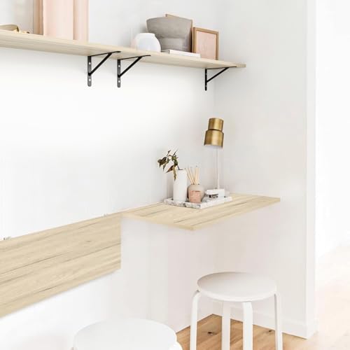 Kaboon Universal Tabletop 45"x20", Solid One-Piece Melamine Table Top, L-Desk Floating Desk DIY, Home and Office, Oak/Grey Tone - color: Oak, size: 45x20