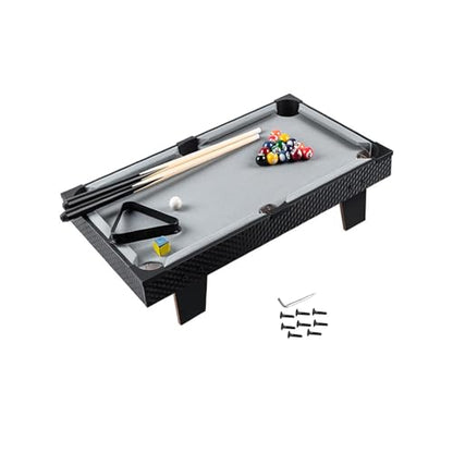 DYNWAVE Pool Table Portable Tabletop Billiards Game with Cue Balls, Sticks, Chalk, and Triangle Rack Table Games, 63cmx38cmx15.5cm